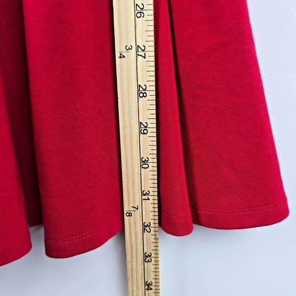 Lulus Women's S Red Skater Dress 3/4 Sleeve Fit Flare Cocktail Party Thick Knit - Picture 11 of 11